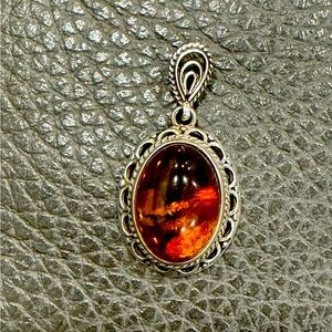 Amber/Sterling Silver Pendant